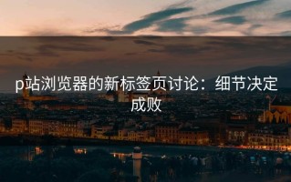 p站浏览器的新标签页讨论：细节决定成败