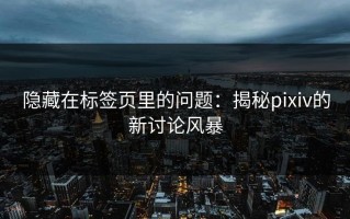 隐藏在标签页里的问题：揭秘pixiv的新讨论风暴