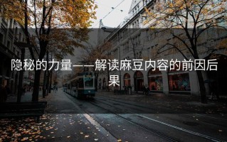 隐秘的力量——解读麻豆内容的前因后果