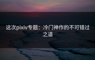 这次pixiv专题：冷门神作的不可错过之道