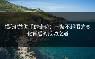 揭秘P站助手的奇迹：一条不起眼的变化背后的成功之道