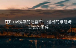 在Pixiv榜单的迷宫中：退出的难题与真实的困惑