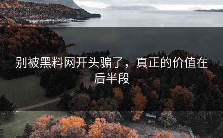 别被黑料网开头骗了,真正的价值在后半段-第1张图片-p站搬运工影视网 | p站网页版推荐站 别被黑料网开头骗了,真正的价值在后半段-第1张图片-p站搬运工影视网 | p站网页版推荐站